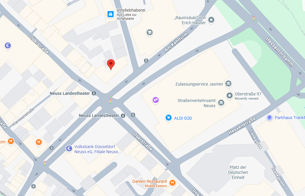 Karte – Oberstr. 97, 41460 Neuss